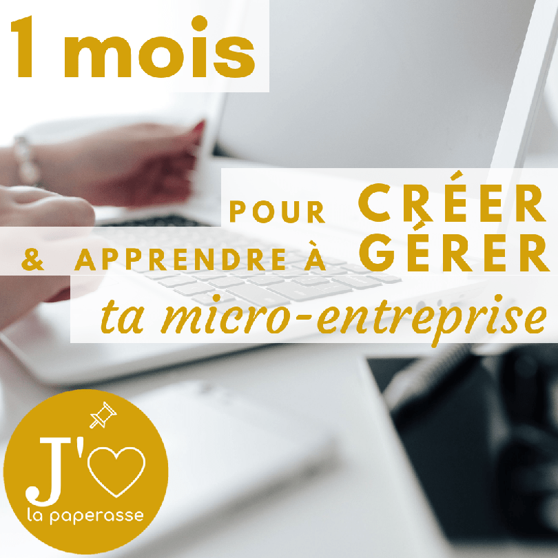 1 mois pour créer et apprendre à gérer ta micro entreprise