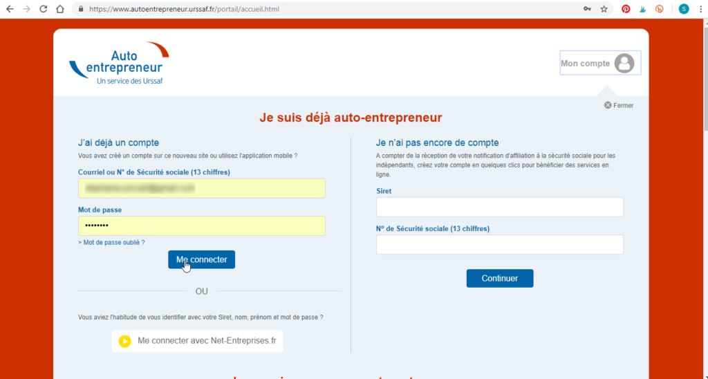 Comment déclarer son CA en auto entrepreneur - Step 2