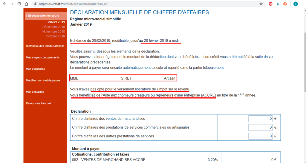 Comment déclarer son CA en auto entrepreneur - Step 3