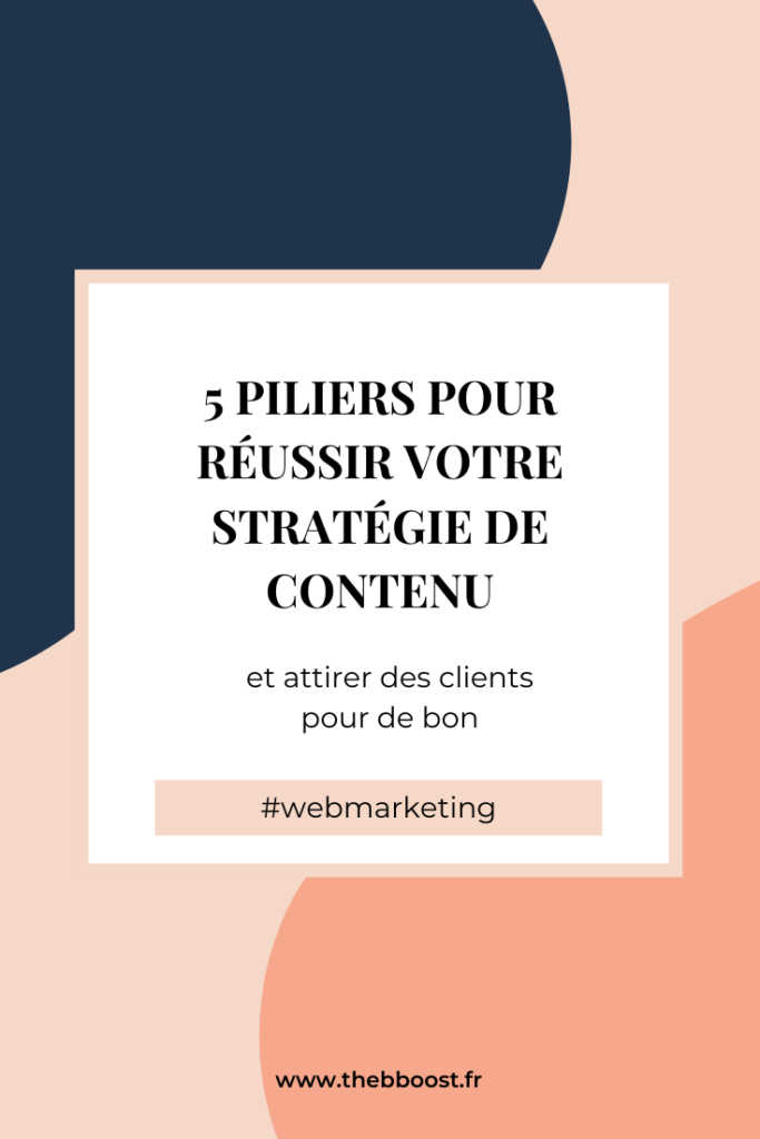 Les 5 piliers pour une stratégie de contenu réussie en webmarketing. Un article et un podcast de www.thebboost.fr