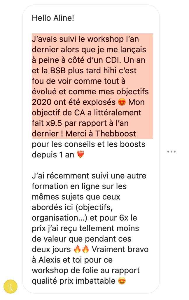 témoignage workshop