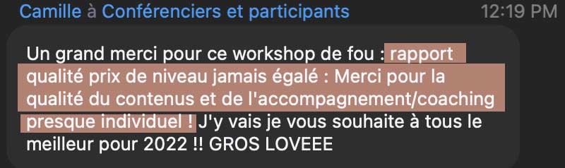 témoignage workshop